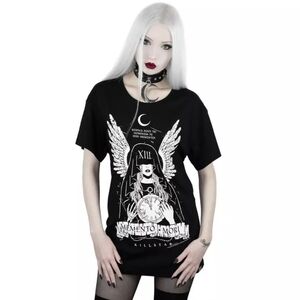 Killstar Momento Mori Relaxed Tee - Black, Size 3X